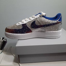 Purple Blue Diamond Wedding Shoes Custom Air Force 1 - view 2