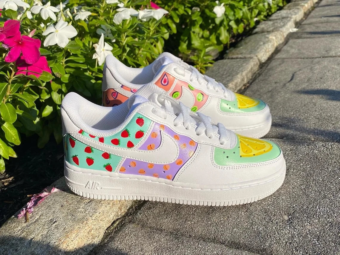 Custom Air Force 1 White Fruit Pattern