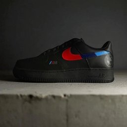 Custom Air Force 1 Black BMW M Stripes Logo - view 3
