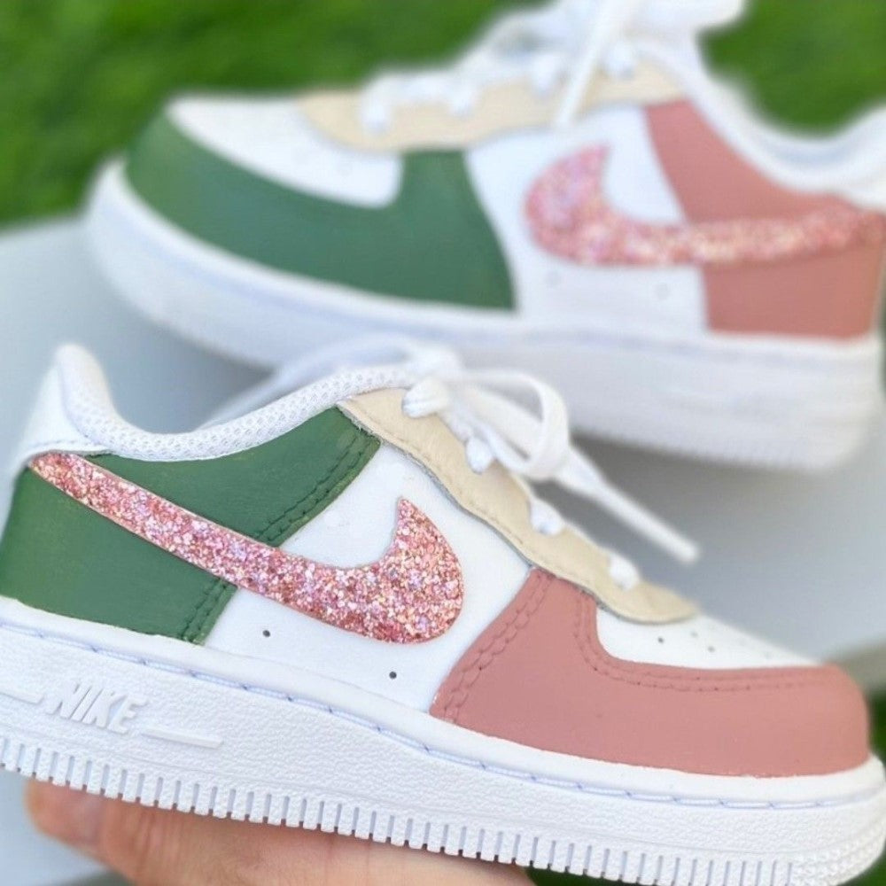 Pink Green Flash Custom Air Force 1
