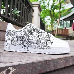 Black White Graffiti Custom Air Force 1 - view 2