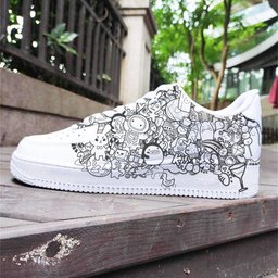 Black White Graffiti Custom Air Force 1 - view 3