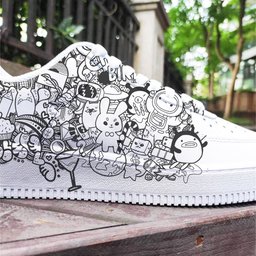 Black White Graffiti Custom Air Force 1 - view 5