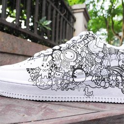 Black White Graffiti Custom Air Force 1 - view 4