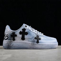 Custom Air Force 1 Baby Blue with Cross Patterns - view 2