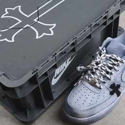 Custom Air Force 1 Baby Blue with Cross Patterns - view 6