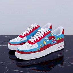 Custom Air Force 1 Blue Red Mario Theme