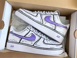 Purple Cartoon Custom Air Force 1