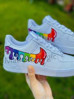 Colorful Rainbow Oil Painting Drip Custom Air Force 1