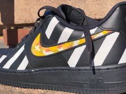 Black White Stripes Blue Yellow Custom Air Force 1 - view 2