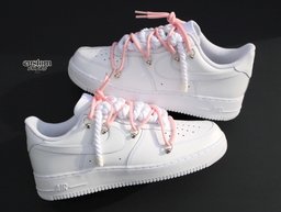 Custom Air Force 1 White with Baby Pink Laces