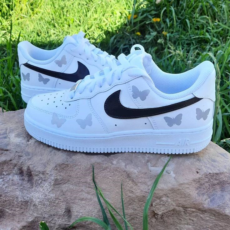 Black Silver Butterfly Custom Air Force 1