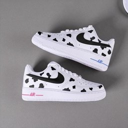 Custom Air Force 1 White Cow Print