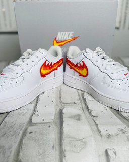 Flame Fire Swoosh Custom Air Force 1 - view 2