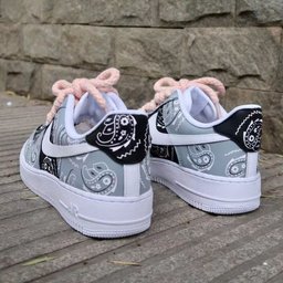 Black Gray Paisley Custom Air Force 1 - view 2