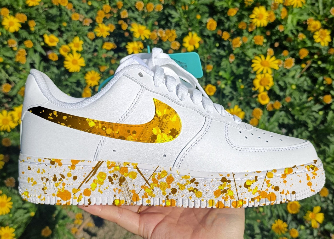 Yellow Splash Custom Air Force 1