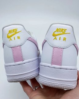 Custom Air Force 1 White Baby Pink Floral Design - view 5