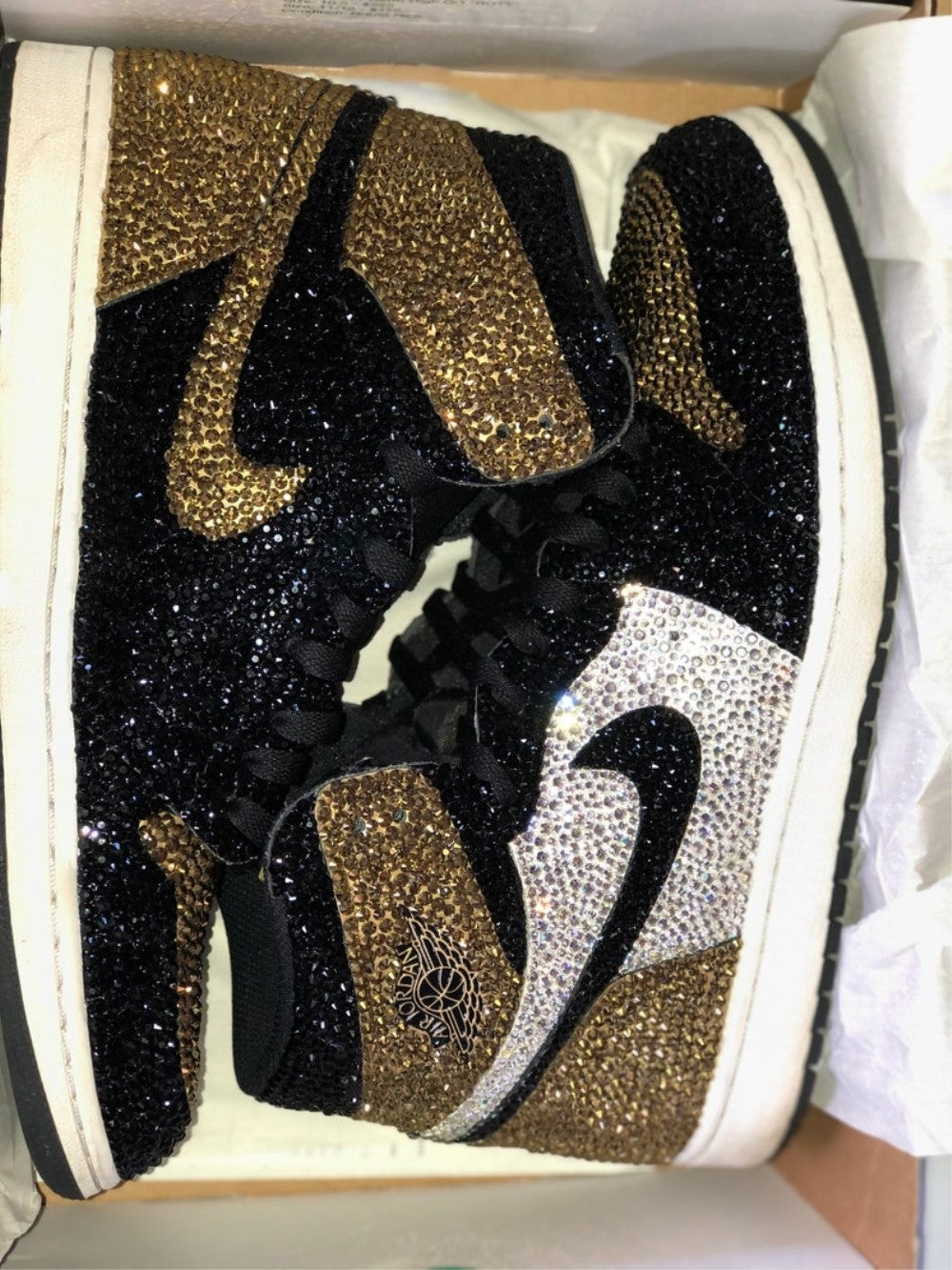 Black Brown Diamond Wedding Shoes Custom Air Force 1
