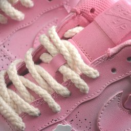 Custom Air Force 1 Baby Pink with Crosses and Splatter Design - view 4