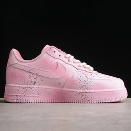 Custom Air Force 1 Baby Pink with Crosses and Splatter Design - view 6