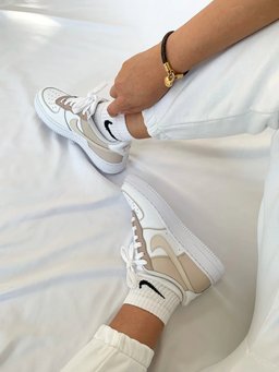 Custom Air Force 1 White Beige - view 2