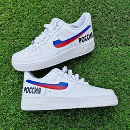 Custom Air Force 1 White Russia Flag Design - view 2