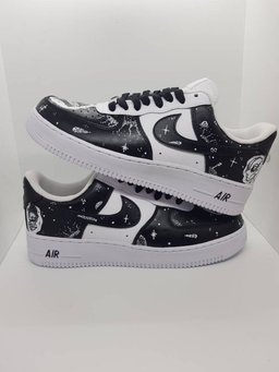 Custom Air Force 1 Black White Space Pattern - view 2