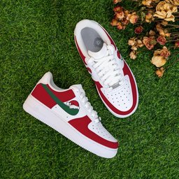 Custom Air Force 1 White Red Green Santa Hat - view 2
