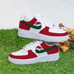 Custom Air Force 1 White Red Green Santa Hat - view 3