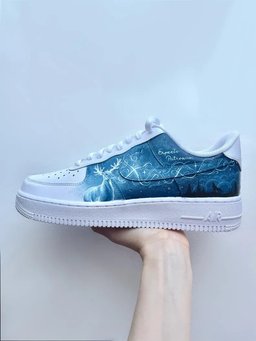 Custom Air Force 1 White Blue Harry Potter Theme - view 3