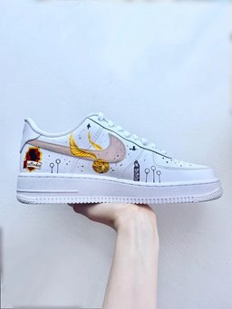 Custom Air Force 1 White Blue Harry Potter Theme - view 4