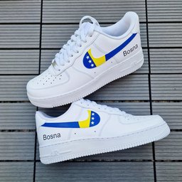 Custom Air Force 1 White With Bosnia Herzegovina Flag Design - view 2