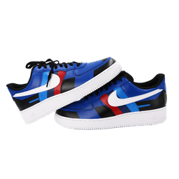 Custom Air Force 1 Blue Red Black Geometric Pattern - view 2