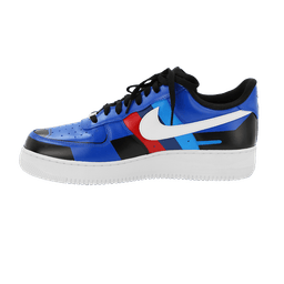 Custom Air Force 1 Blue Red Black Geometric Pattern