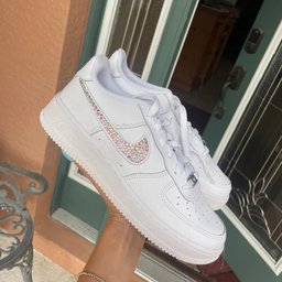 Custom Air Force 1 White Rhinestones Design