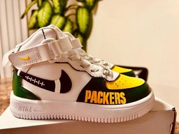 Custom Air Force 1 White Green Yellow Packers Design - view 2