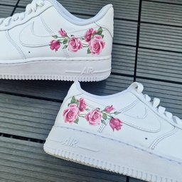 Custom Air Force 1 White Pink Roses