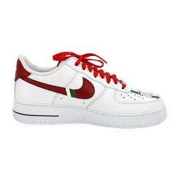 Custom Air Force 1 White With Ferrari Logos And Red Accents