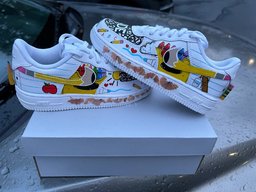 Custom Air Force 1 White School Supplies Pattern - view 2