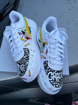 Custom Air Force 1 White School Supplies Pattern - view 5