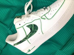 Custom Air Force 1 White Leaf Pattern Swoosh - view 3
