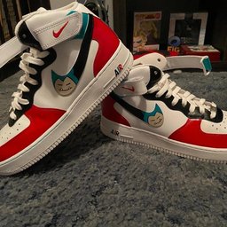 Custom Air Force 1 White Red With Cartoon Character Design