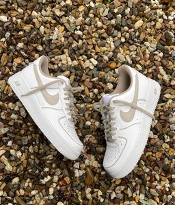 Custom Air Force 1 White Beige Accents - view 2