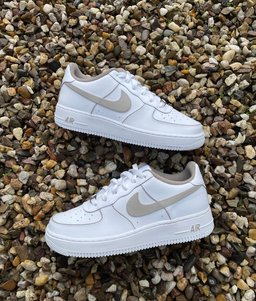 Custom Air Force 1 White Beige Accents - view 3