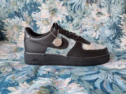 Custom Air Force 1 Black Blue Floral Pattern - view 2