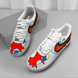 Custom Air Force 1 White With Splatter Paint Design - view 2
