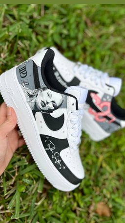 Custom Air Force 1 Black White Taylor Swift Reputation Theme - view 2