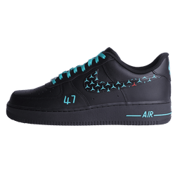 Custom Air Force 1 Black Teal Star Pattern