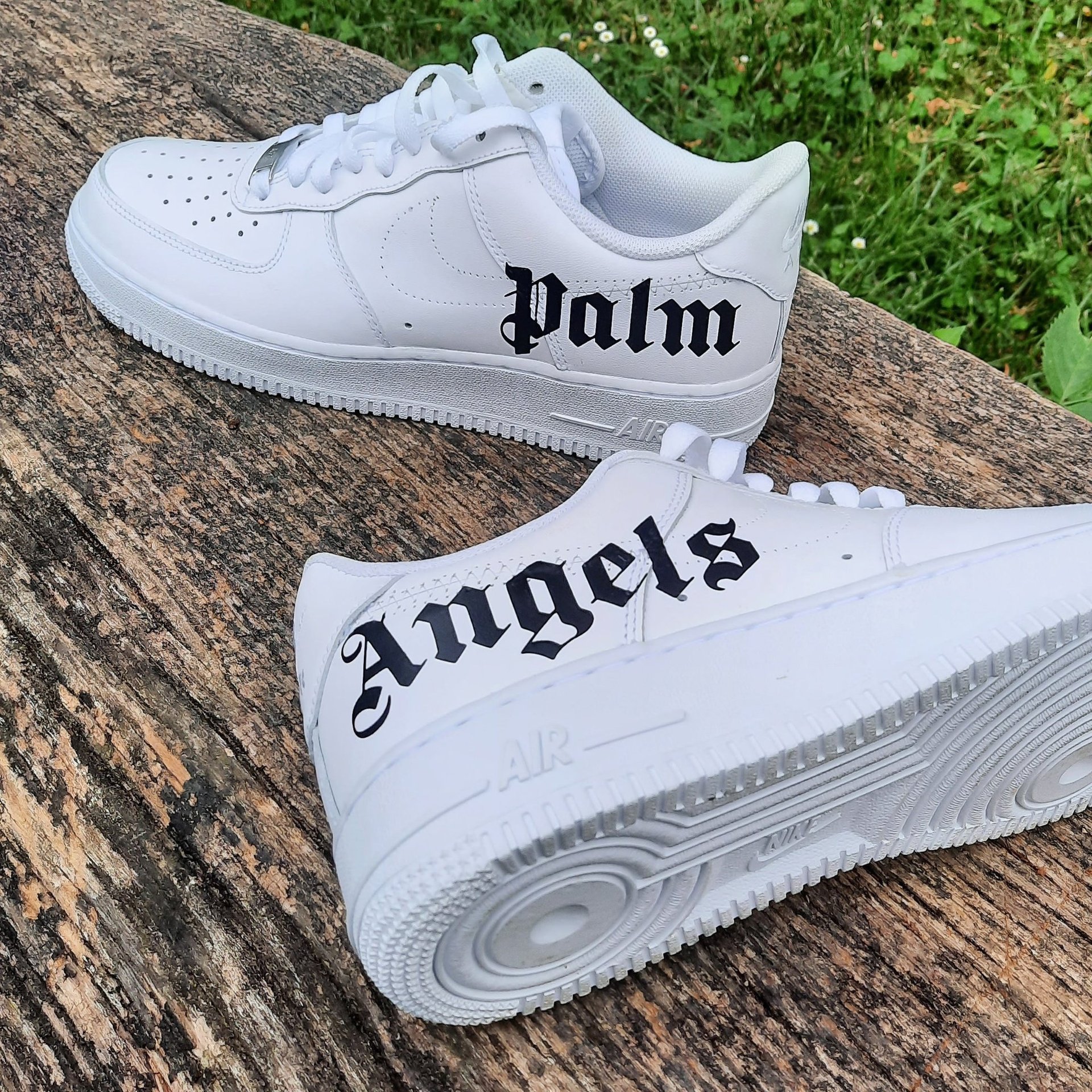 Custom Air Force 1 White With Palm Angels Lettering