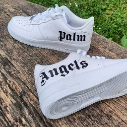 Custom Air Force 1 White With Palm Angels Lettering
